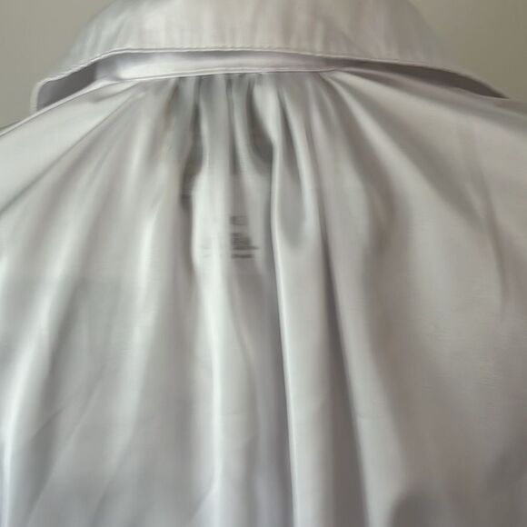 BULULU Resort Wear Satin White Button-Up Blouse with Feather Cuffs NWOT SZ S/M - Picture 6 of 8